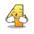 Crying cartoon the house number four figure Royalty Free Stock Photo