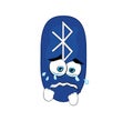 Crying cartoon illustration of bluetooth symbol