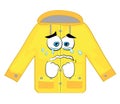 Crying cartoon illustration of yellow rain coat