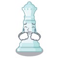 Crying chess queen in the cartoon shape