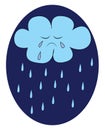 A crying cloud vector or color illustration