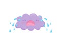 Crying cloud on white background. Rain concept.