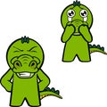 Crying crocodile cartoon kawaii expression