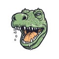 Crying Crocodile Face Sticker On Isolated Tansparent Background, Png, Logo. Generative AI