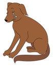 Crying dog, illustration, vector Royalty Free Stock Photo