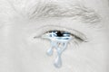 Crying eye with Greece Flag Royalty Free Stock Photo