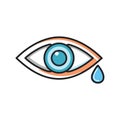 Crying eye icon. Blue eye with a single tear, symbolizing sadness, pain, or empathy Royalty Free Stock Photo