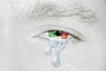 Crying eye with Italy Flag Royalty Free Stock Photo