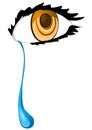 Eye with a tear drop