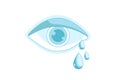 Crying eye. Eye with teardrop