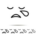 Crying, face different shapes icon. Simple thin line, outline vector of emotion icons for UI and UX, website or mobile application Royalty Free Stock Photo
