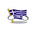 Crying flag greece character shaped the cartoon