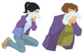 Crying girl covers her face hands. Illustration for internet and mobile website Royalty Free Stock Photo