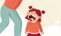 Crying girl demands something from her mom, defiantly refusing to listen to her Royalty Free Stock Photo