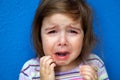 Crying Girl Scratching Chicken Pox Royalty Free Stock Photo