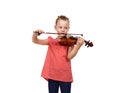 Crying girl with a violin Royalty Free Stock Photo