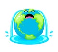 Crying globe character design. Royalty Free Stock Photo