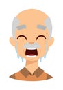 Crying grandpa vector illustration.