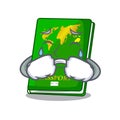 Crying green passports isolated in the cartoons