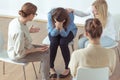 Crying during group therapy Royalty Free Stock Photo