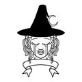 crying half orc witch character face illustration Royalty Free Stock Photo