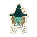 crying half orc witch character face illustration Royalty Free Stock Photo