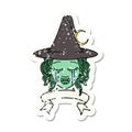 crying half orc witch character face illustration Royalty Free Stock Photo