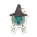 crying half orc witch character face illustration Royalty Free Stock Photo