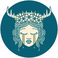 crying human druid icon for role play game