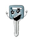 Crying internet meme illustration of car key