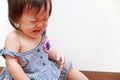 Crying Japanese baby girl Royalty Free Stock Photo