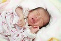 Crying Japanese new born baby girl Royalty Free Stock Photo