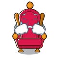 Crying king throne mascot cartoon