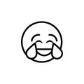 Crying laughing emoji outline icon. Signs and symbols can be used for web, logo, mobile app, UI, UX Royalty Free Stock Photo