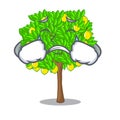 Crying lemon tree cartoon next the house