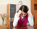 Crying lonely brunette woman Royalty Free Stock Photo