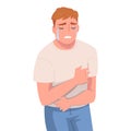 Crying Man Character Weeping and Sobbing from Sorrow and Grief Feeling Sad and Upset Vector Illustration Royalty Free Stock Photo