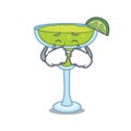 Crying margarita mascot cartoon style