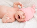 Crying newborn baby girl Royalty Free Stock Photo