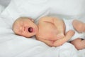 Crying newborn, 10 days of life. Royalty Free Stock Photo