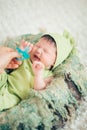 Crying newborn two weeks baby Royalty Free Stock Photo