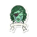 crying orc rogue character face grunge sticker Royalty Free Stock Photo