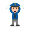 Crying Policewoman Cartoon Character