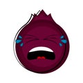 Crying pomegranate cartoon character emote