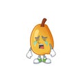Crying ripe fragrant pear fruit cartoon character Royalty Free Stock Photo