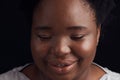 Crying, sad and a black woman on a studio background with depression, fear or mental health. Studio, face and an African Royalty Free Stock Photo