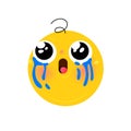 Crying smiley. Vector. Emotional smiley for everyday expressions in social networks, chat rooms, messages, mobile and web