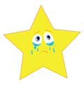 Crying star, vector or color illustration