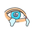 crying tears sad mood color icon vector illustration