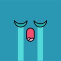 Crying, teary emoji vector illustration Royalty Free Stock Photo